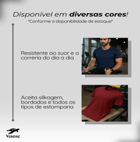 Kit 5 Camisetas Básicas Masculina Dry Fit Lisa Tradicional