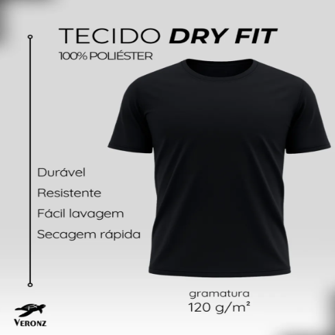 Kit 5 Camisetas Básicas Masculina Dry Fit Lisa Tradicional