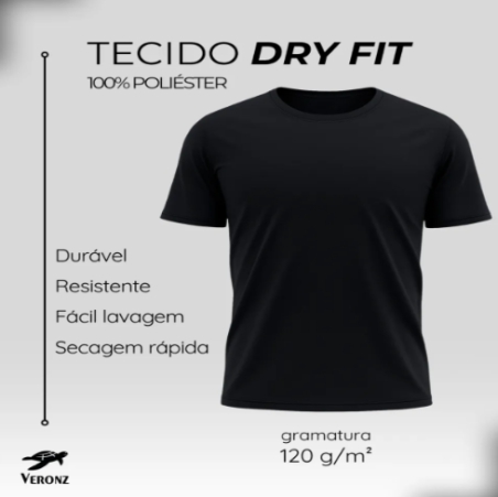 Kit 5 Camisetas Básicas Masculina Dry Fit Lisa Tradicional