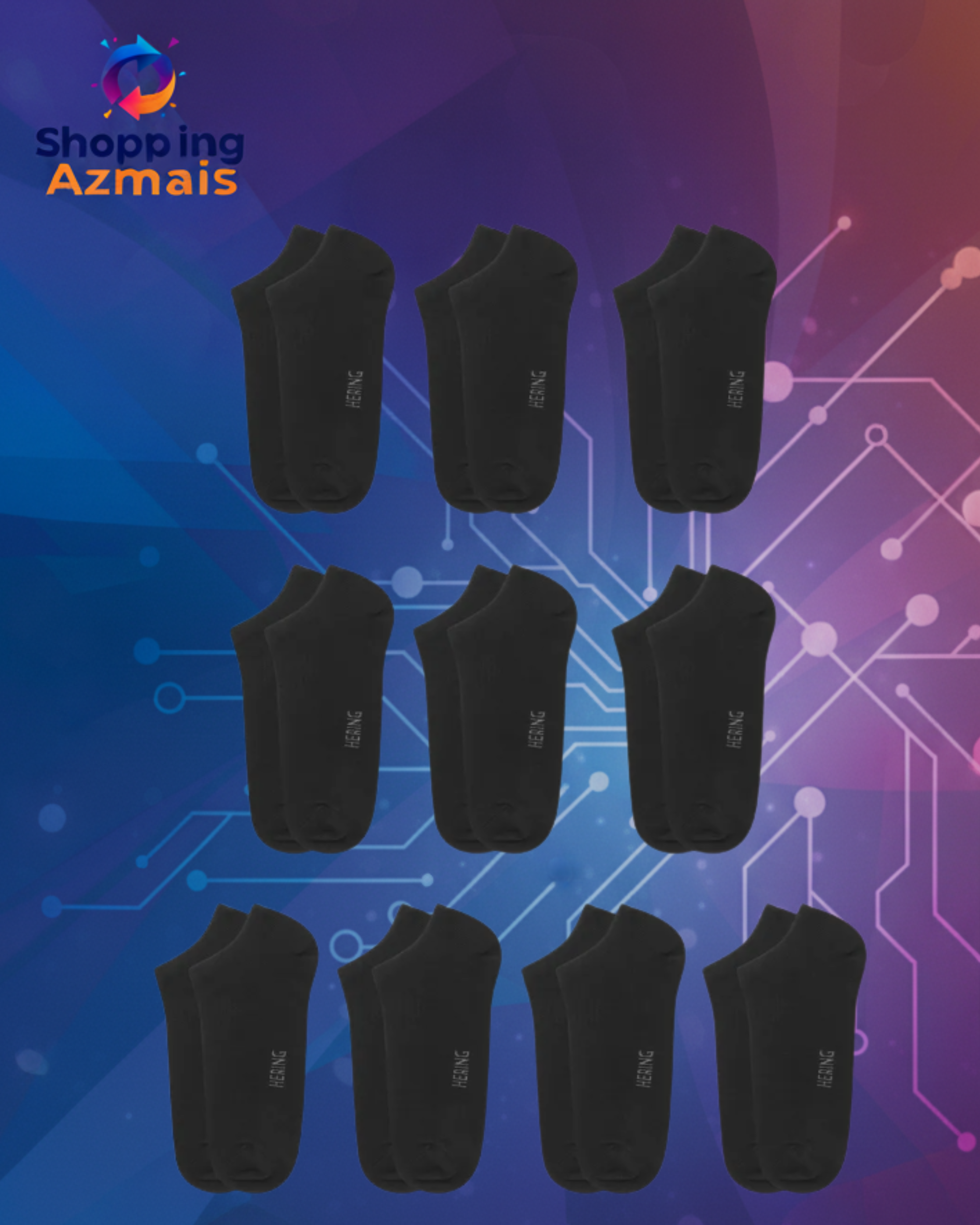 Kit 10 Pares De Meias Soquete Unissex Hering