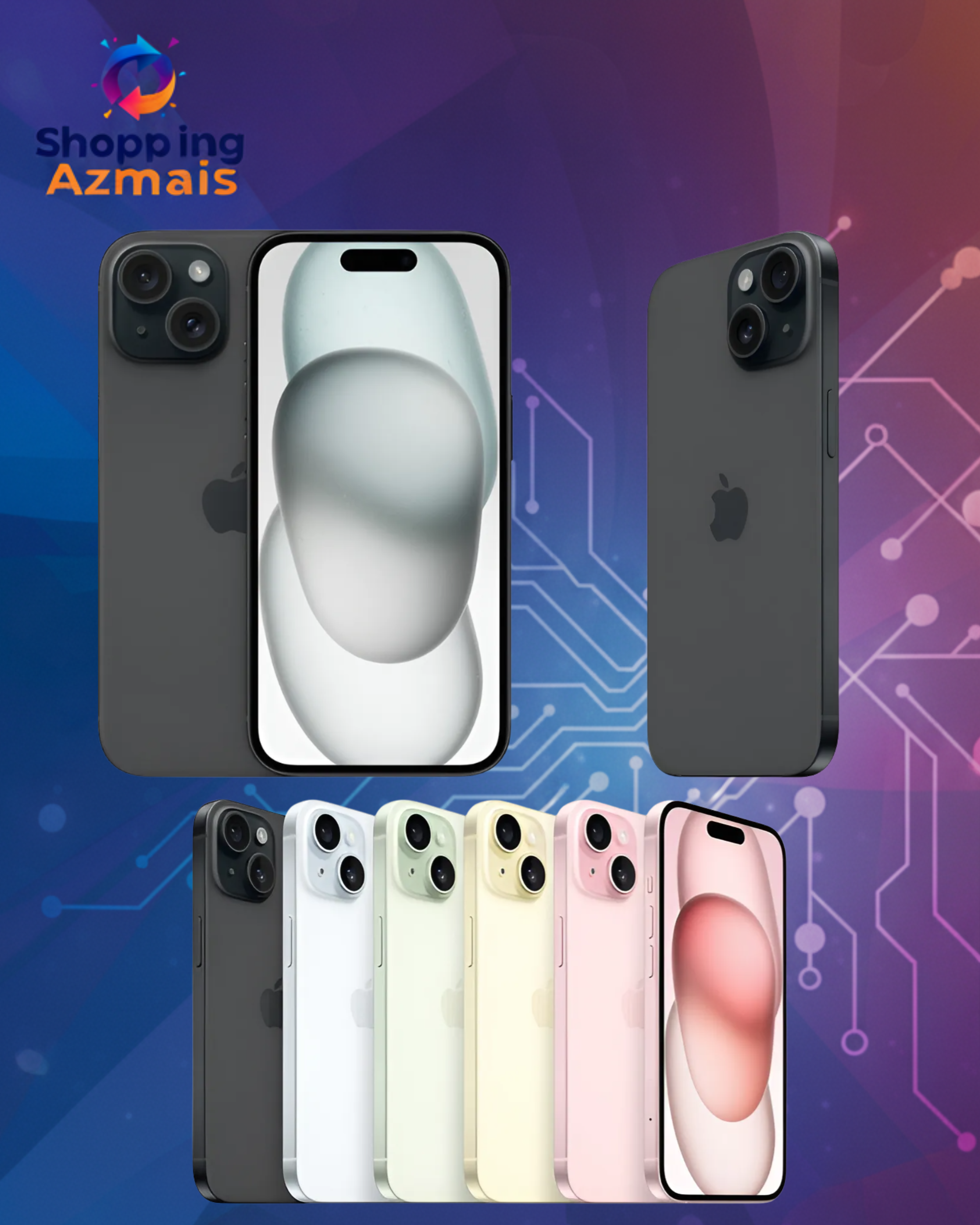 Apple iPhone 15 (128 GB) - Preto - Distribuidor Autorizado