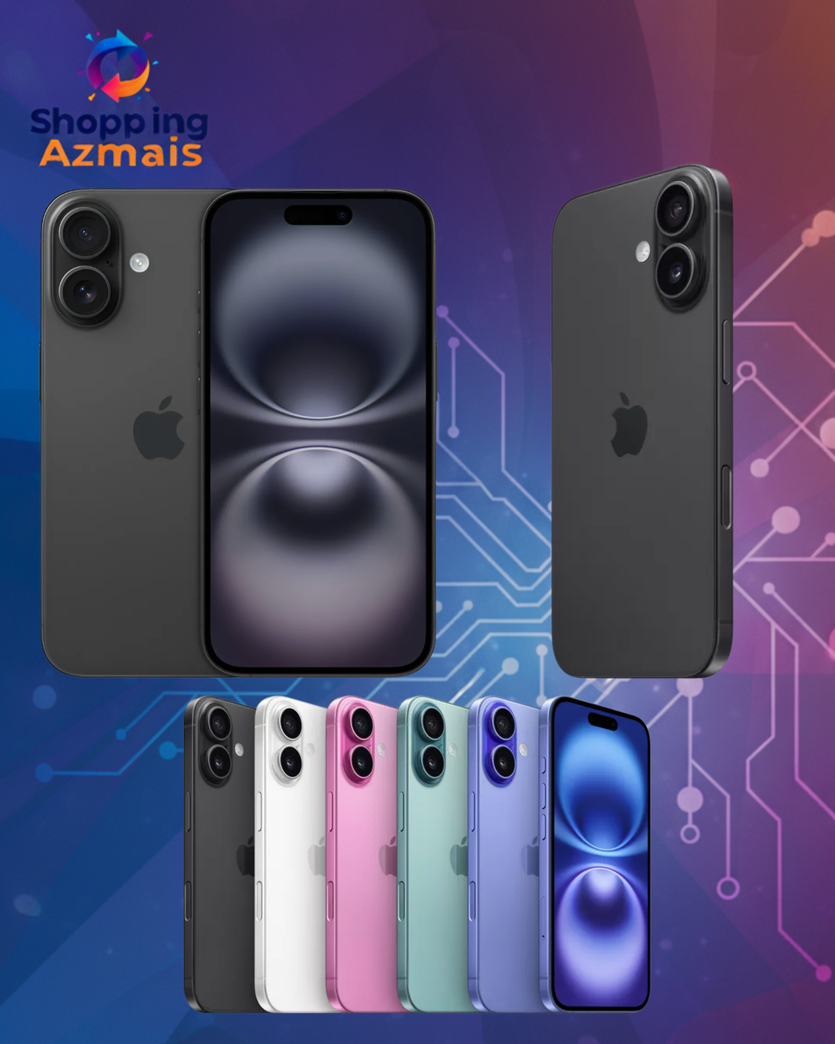 Apple iPhone 16 (128 GB) - Preto - Distribuidor Autorizado