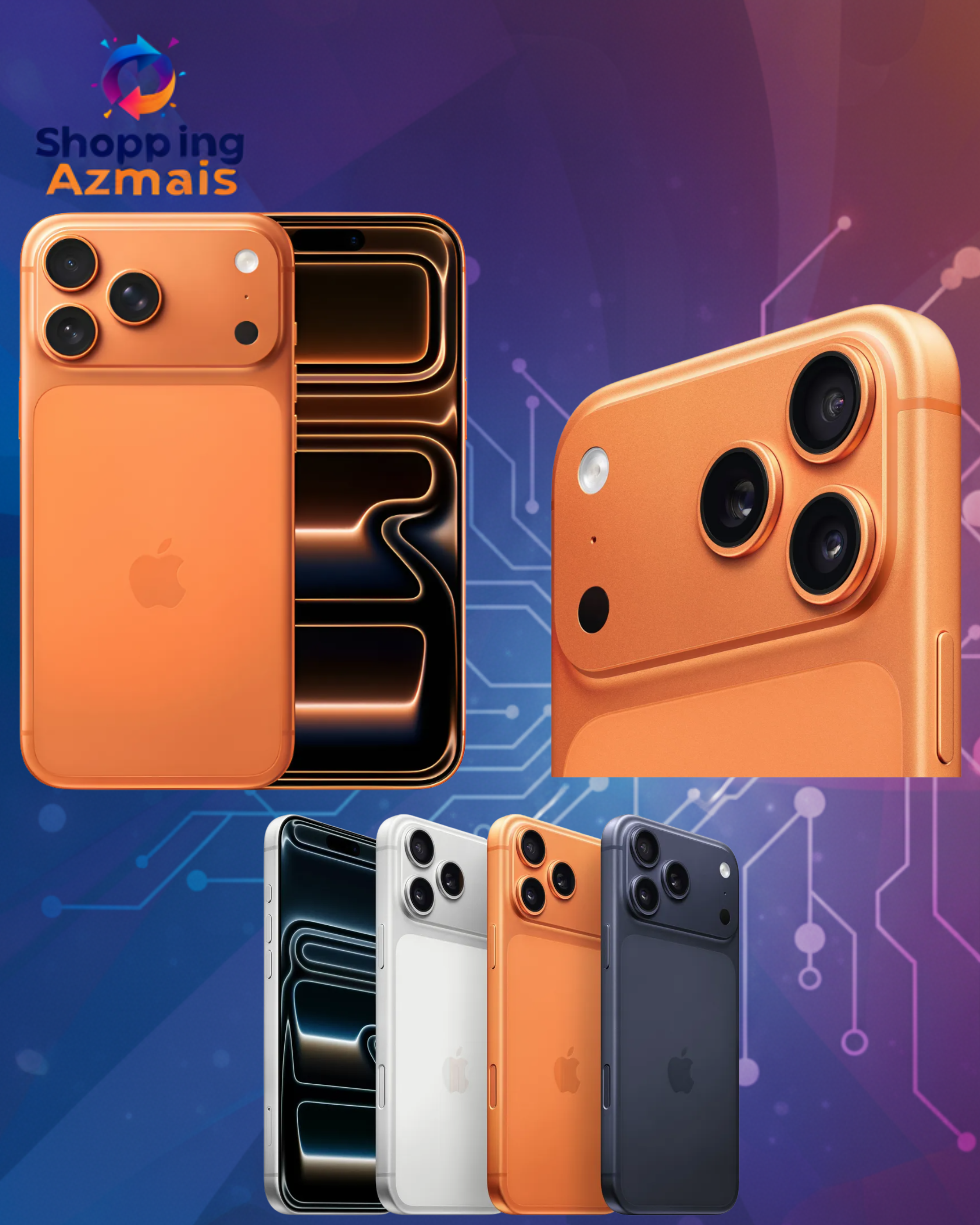 iPhone 17 Pro Max 512GB - Laranja-cósmico - Distribuidor Autorizado