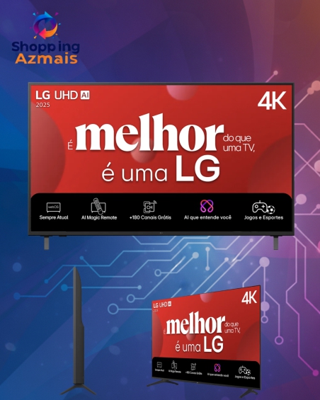 Smart TV 4K 50 LG UHD 50UA85 Processador α7 AI Ger8 4K Super Upscaling Google Cast Alexa Integrado Controle AI Smart Magic WebOS 25