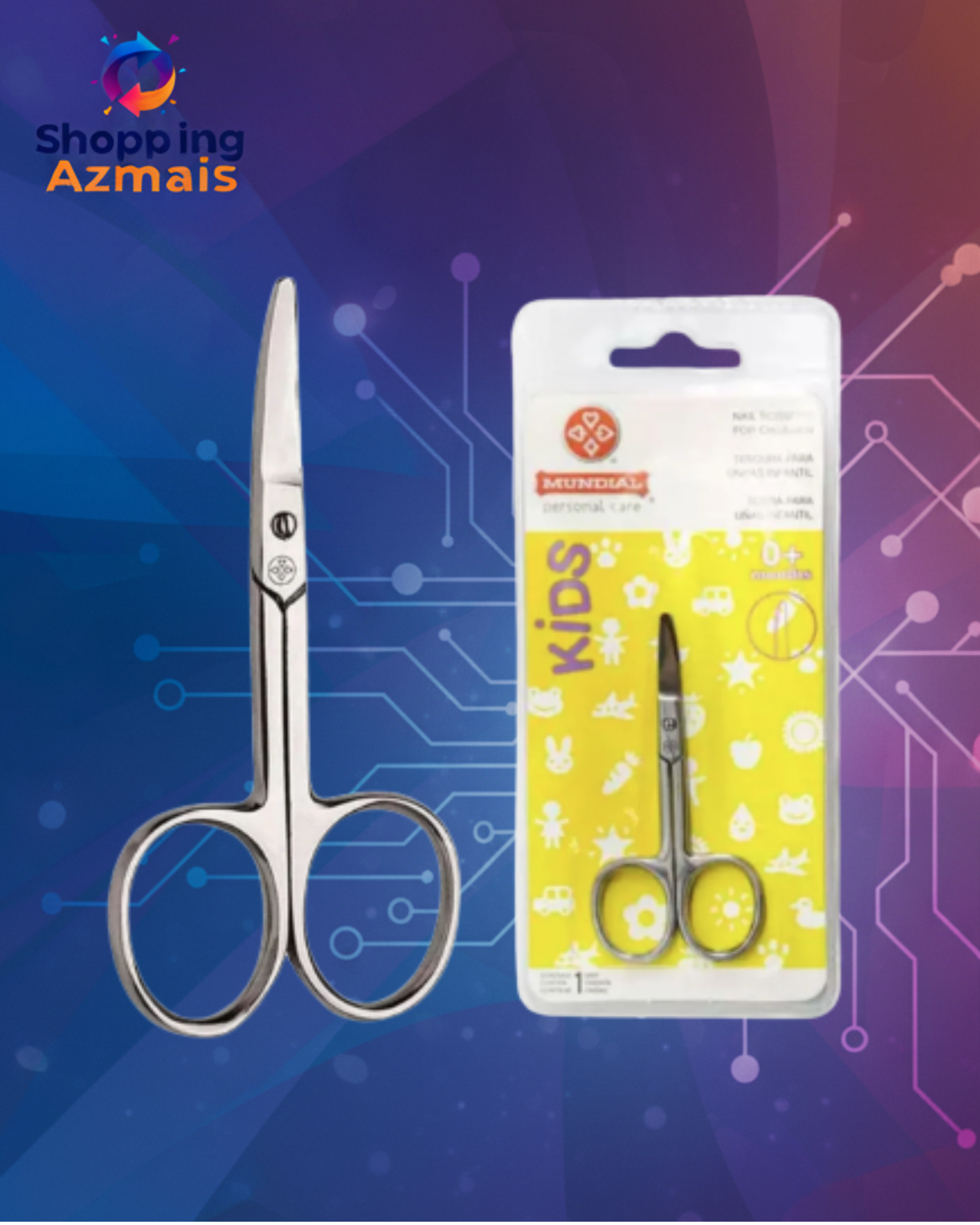 Tesoura Para Unha Infantil Mundial Kids 0+ Meses 1 Unidade