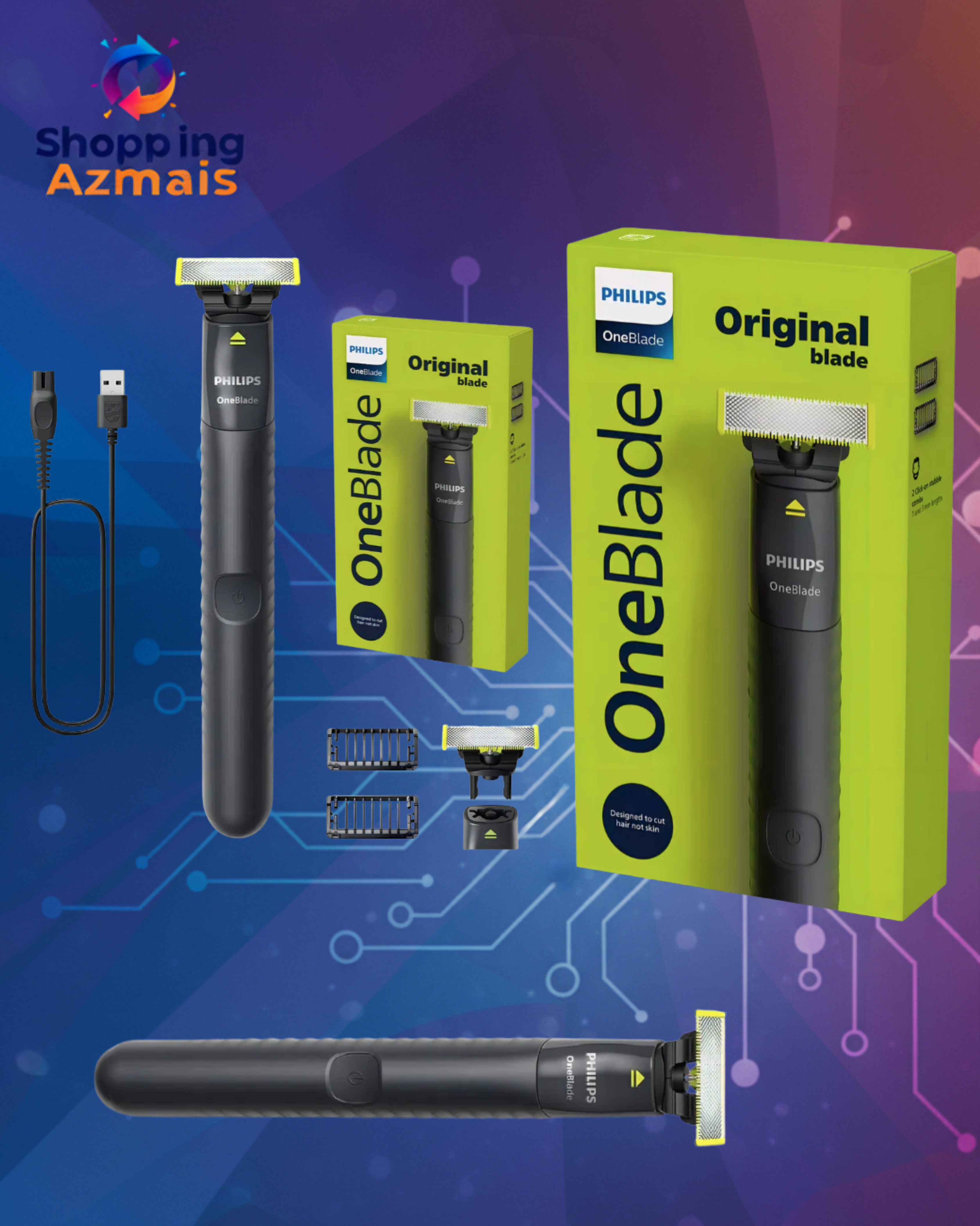 Aparador De Pelos Philips Oneblade Qp1424/10, Preto