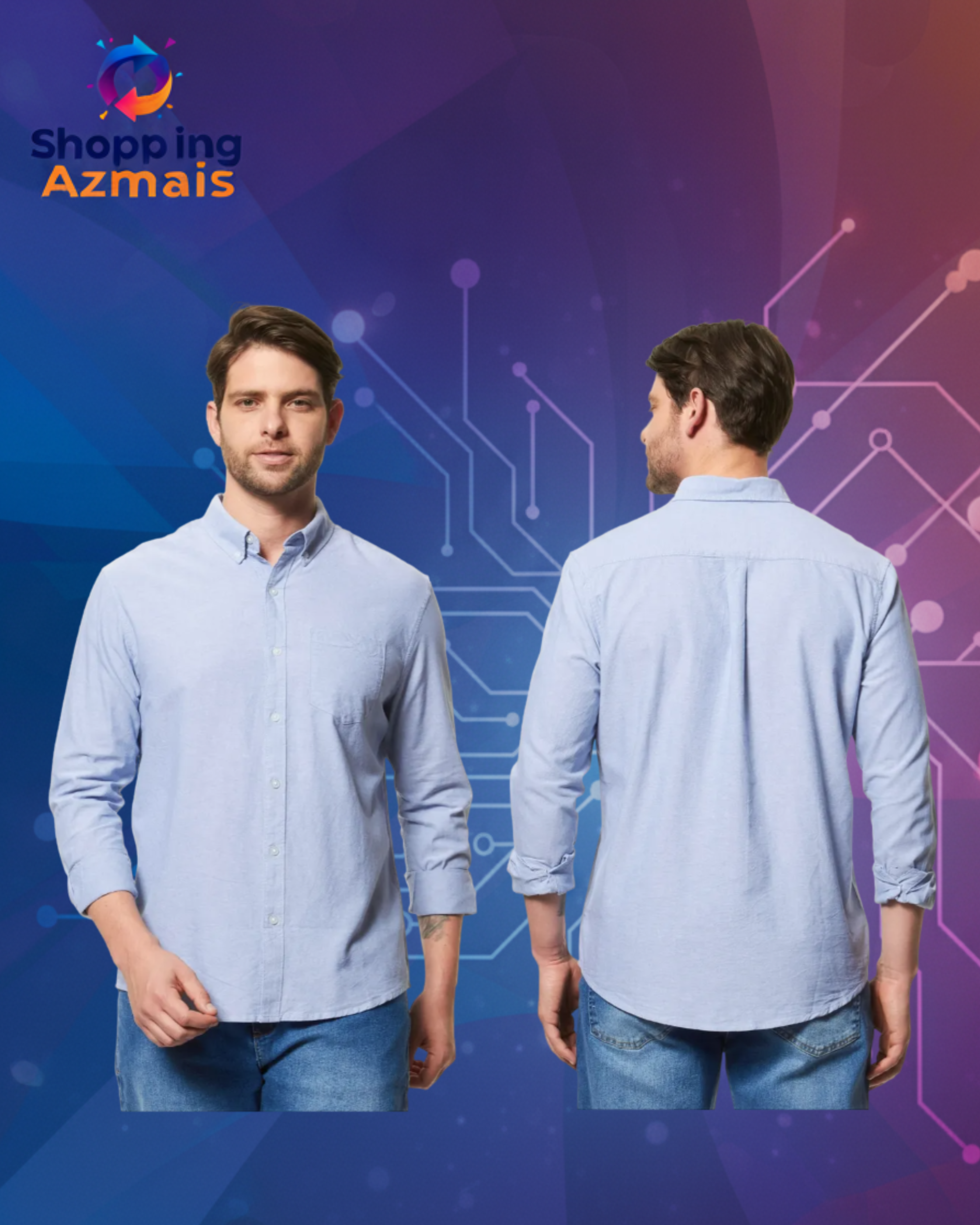 Camisa Masculina Kgkl1asi Com Manga Longa Em Algodão Hering