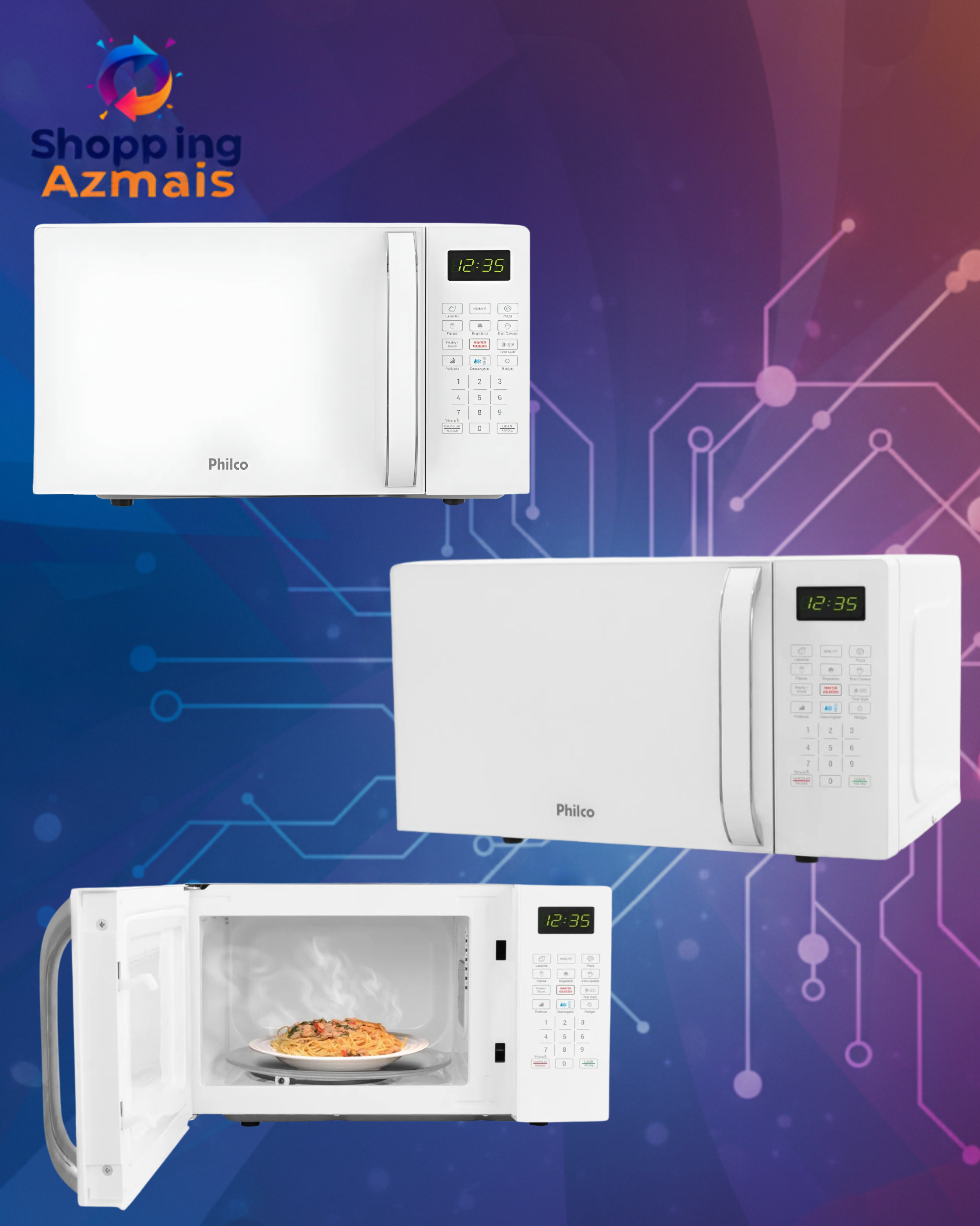 Micro-ondas Philco 20l Branco 1100w Pmo23b Limpa Fácil