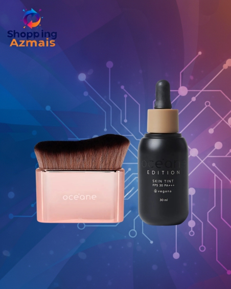 Kit Base Fluida 300m + Pincel de Maquiagem Multifuncional (2 Produtos)