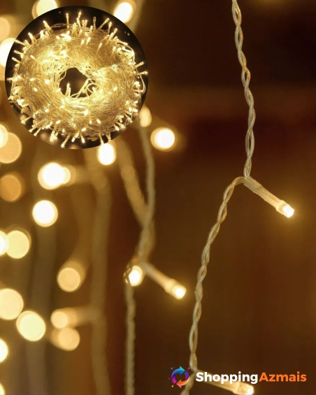 Cordão 500 Leds 8 Funções 50 Metros Prova D'água Decorações