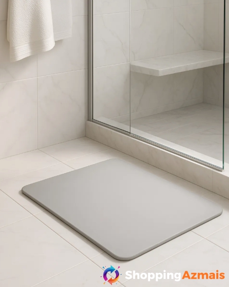 Tapete Lyor De Pedra Diatomita Para Banheiro Cinza 60cm