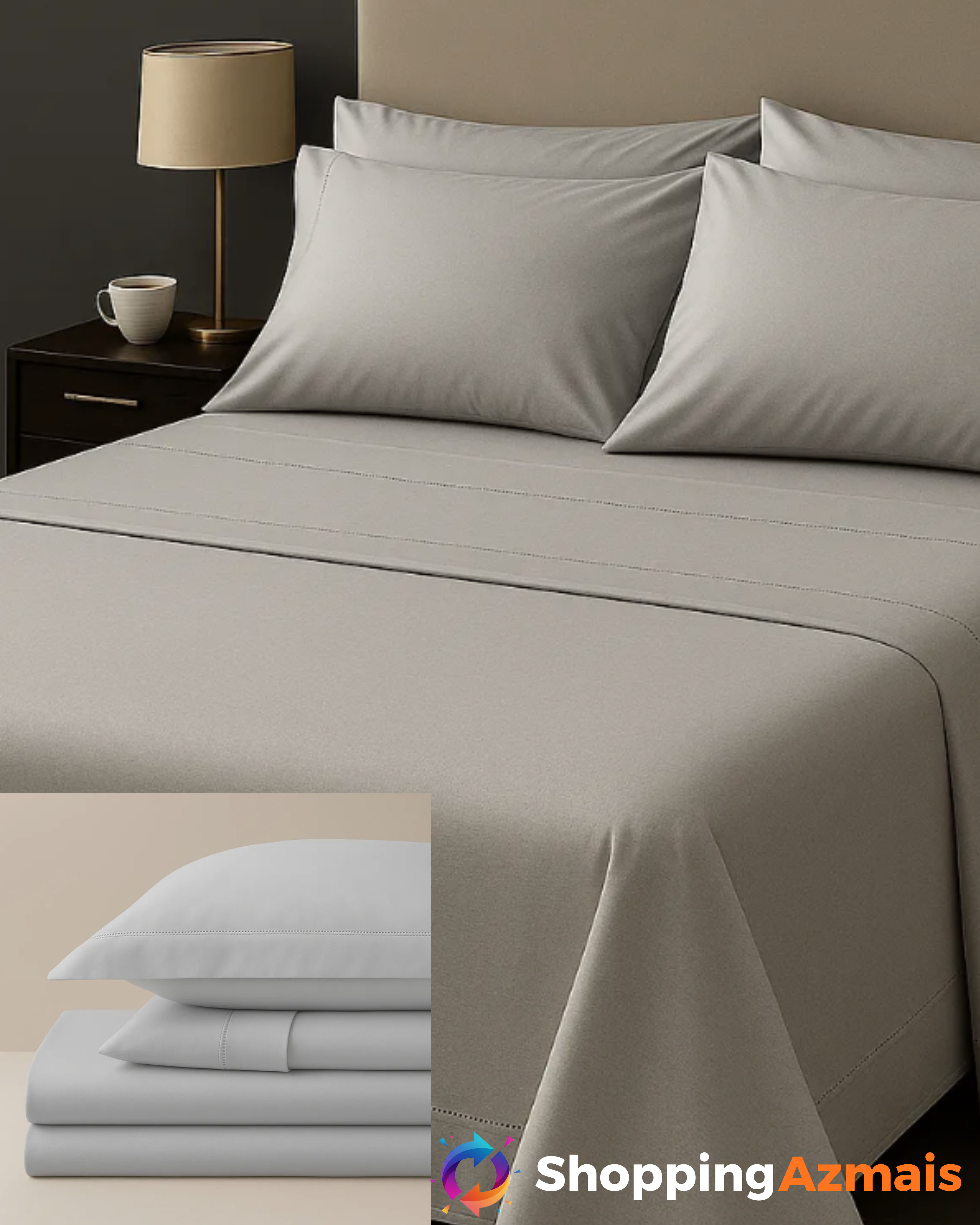 Jogo Lençol Casal 4 Peças Algodão 600 Fios Egípcio Acetinado