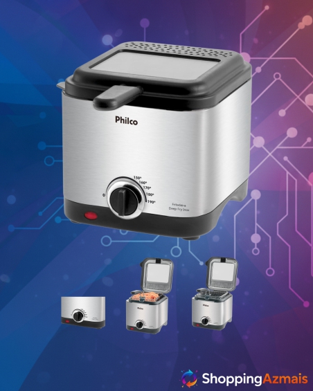 Fritadeira deep fry, Deep fry inox, 1.8L, Preto, 220v, Philco