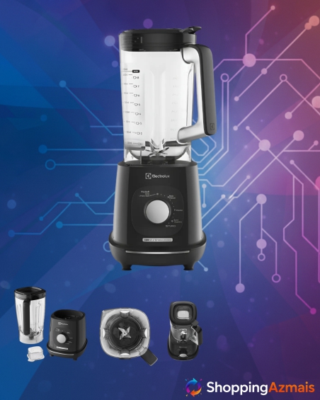 Liquidificador Electrolux 1300W de Potência com 3.2 Litros de Capacidade 12 Velocidades 6 Lâmina TriForce e Pés Antiderrapantes EBL1300 Preto