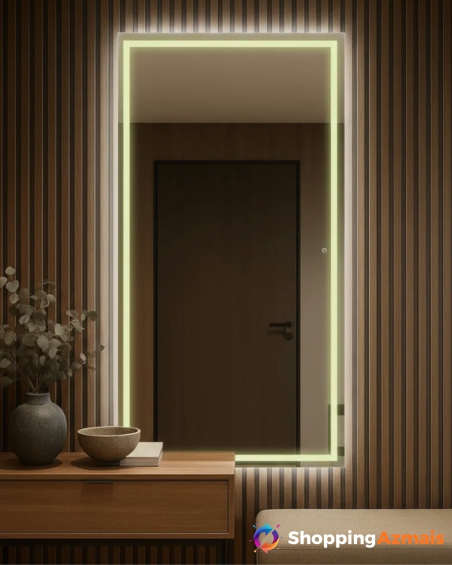 Espelho Retangular 180x90 Jateado 4mm Com Led 3 Cores