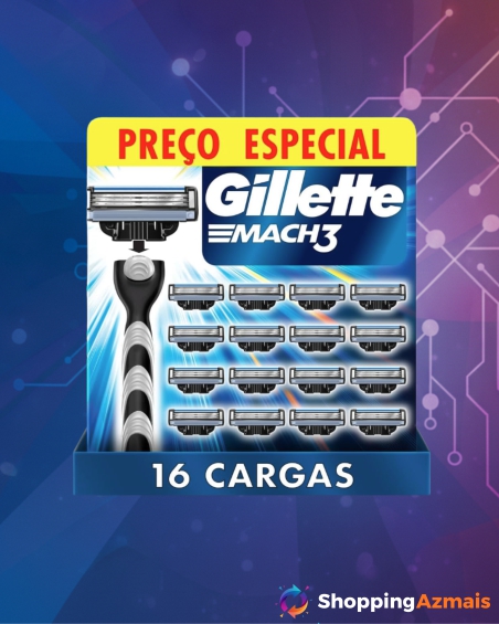 Gillette Mach3 - Refil Para Barbear, 16 Unidades