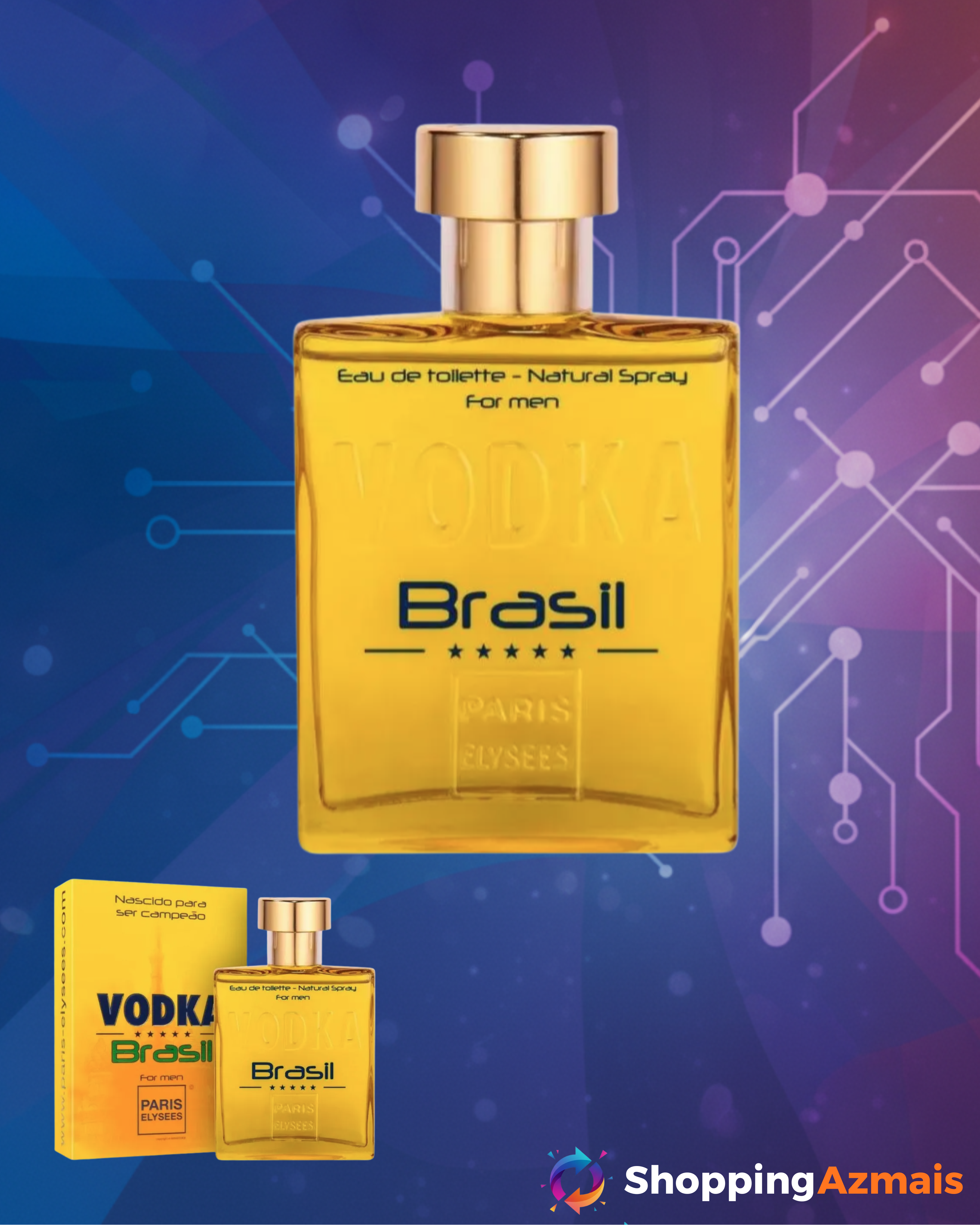 Vodka Brasil Yellow Paris Elysees Edt - Perfume Masculino 100ml