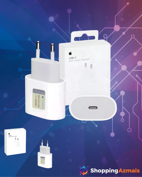 Carregador Fonte Apple Ipad Iphone Turbo Usb-c 20w Original - Branco