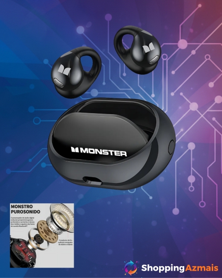 Fones de ouvido para jogos Monster Open Ear Ac600 Bluetooth 5.4.