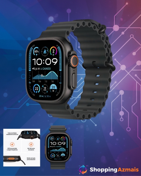 Apple Watch Ultra 2 GPS + Cellular • Caixa preta de titânio de 49 mm • Pulseira Oceano preta