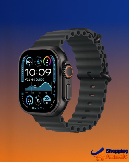 Apple Watch Ultra 2 GPS + Cellular • Caixa preta de titânio de 49 mm • Pulseira Oceano preta
