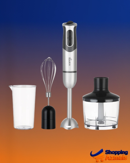 Mixer de Mão Portátil 8 Velocidades 3 em 1 Inox 800W KOOKIN Multifuncional com Função Turbo e Lâminas Aprimoradas 2 Afiadas + 2 Reforçadas em Aço Inox 304