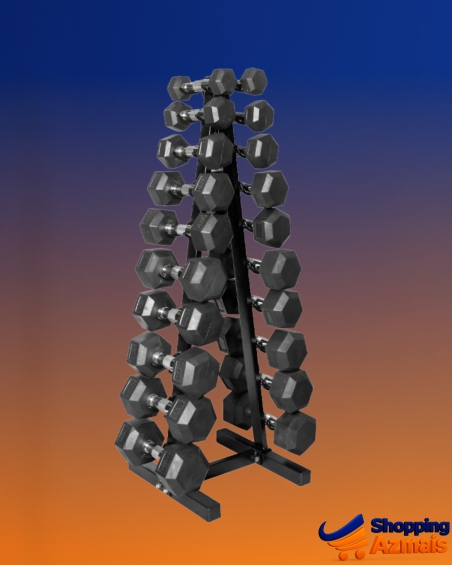 Torre Expositor Suporte Para Halteres Estante Sala Fitness MegaGym Equipamentos Fitness