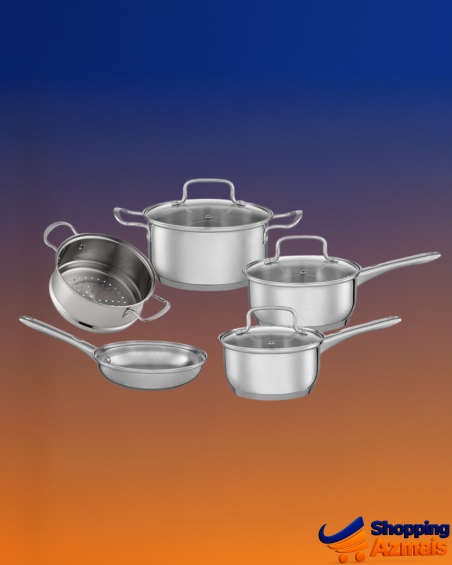 Brinox - Jogo de Panelas Aço Inoxidável Fundo Triplo 5 Peças Jasmin com Indução - Inox