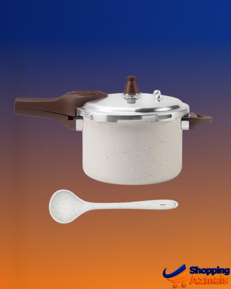 Brinox - Panela de Pressão Ceramic Life Pressure Indução 4,2L + Concha - Vanilla