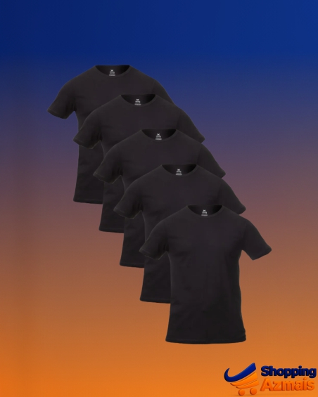 Kit Com 5 Camisetas Masculinas 4fv31den Básicas Slim Hering